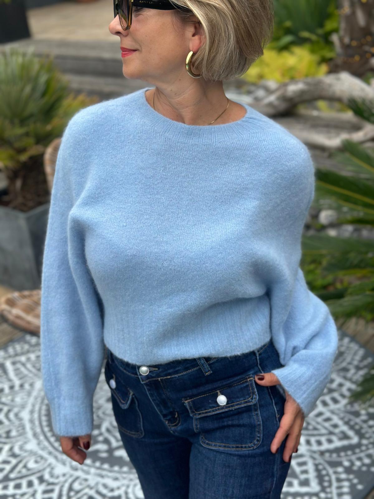 Hochwertiger Kuschelpullover "Lissy" in Hellblau