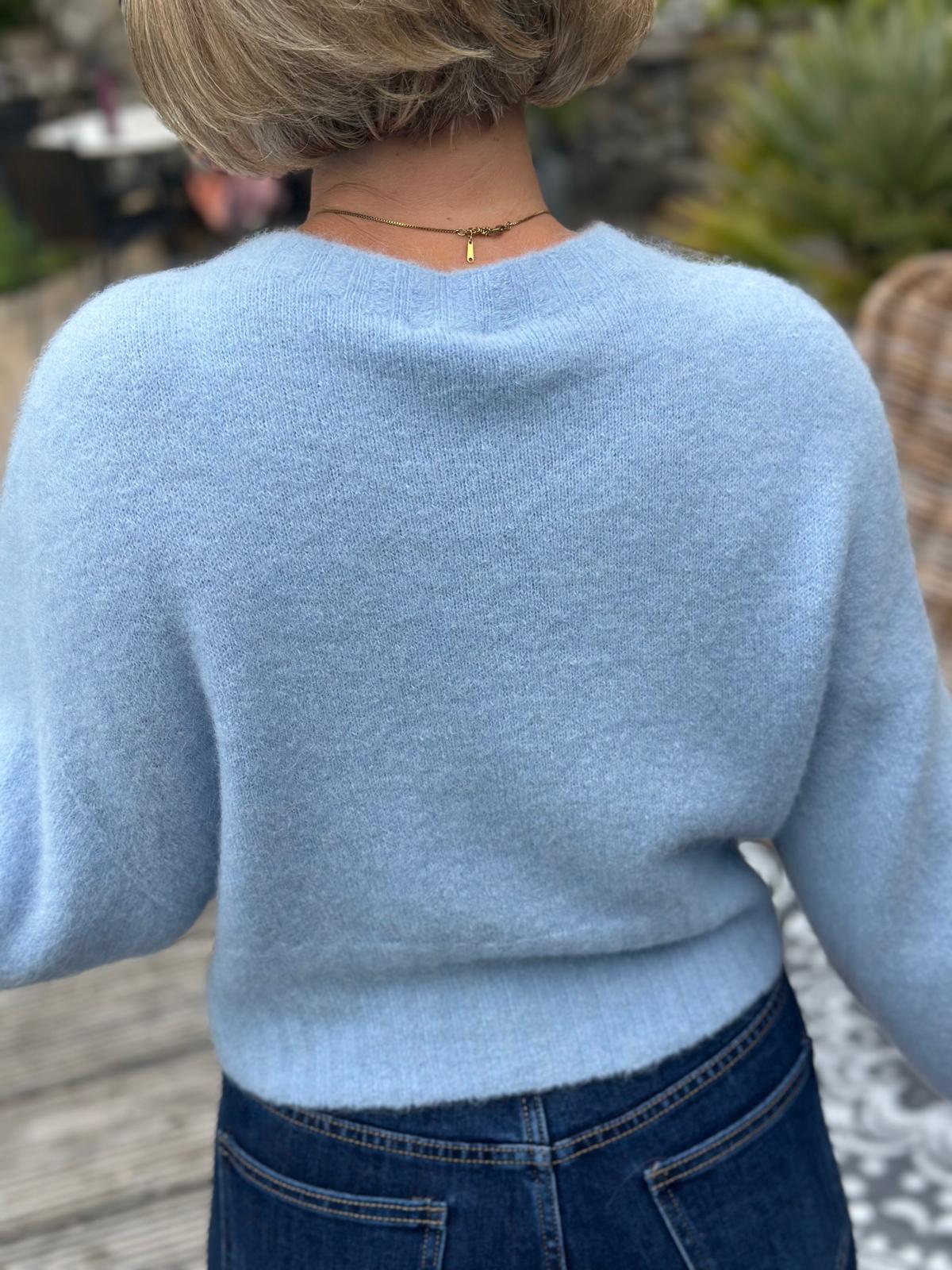 Hochwertiger Kuschelpullover "Lissy" in Hellblau