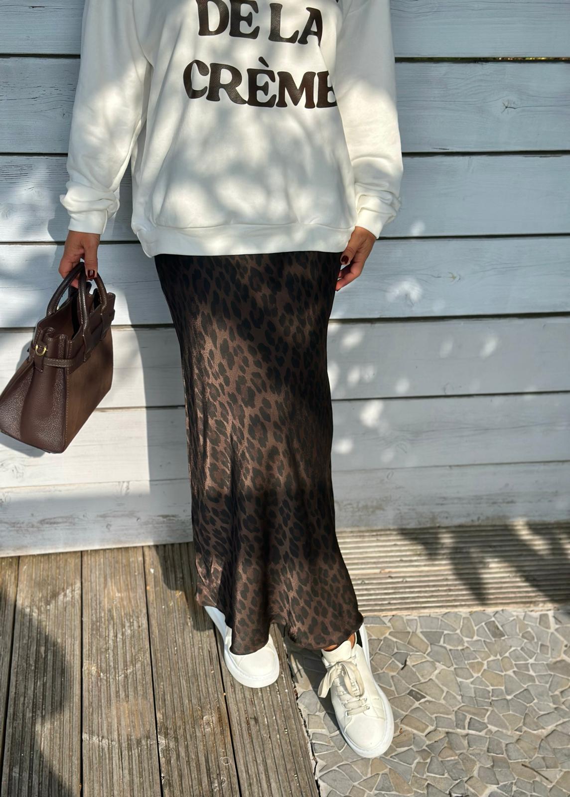 Glänzender Onesize SATIN Rock in DARK LEO