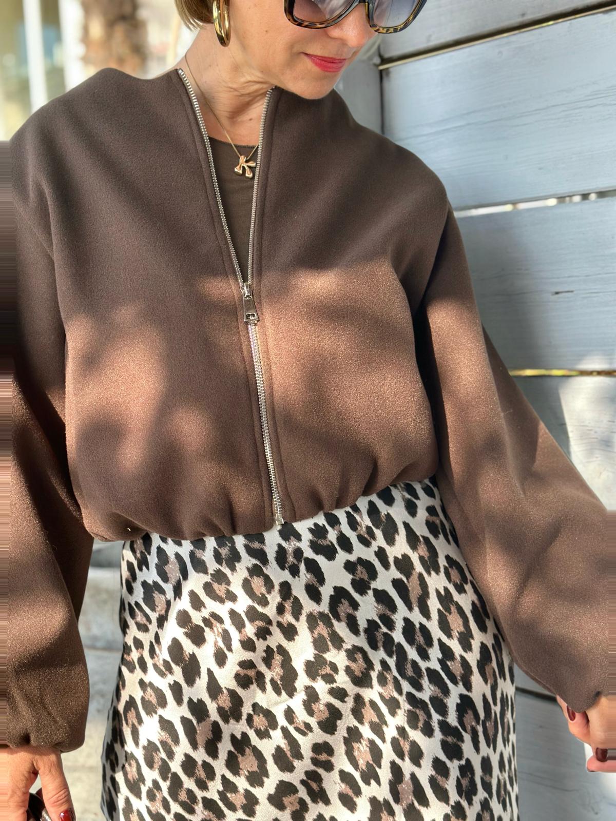 Leichte Bomberjacke in Chocolate