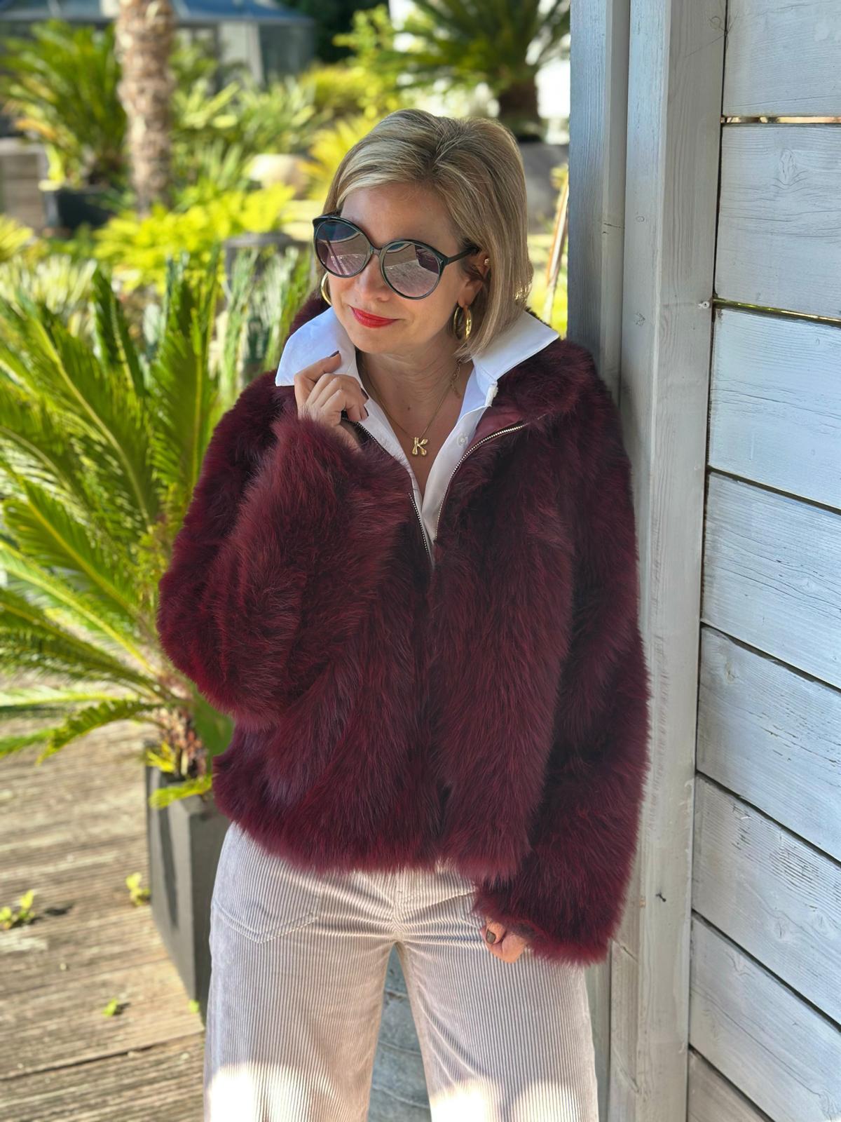 Super-Kuschel Jacke in Bordeaux