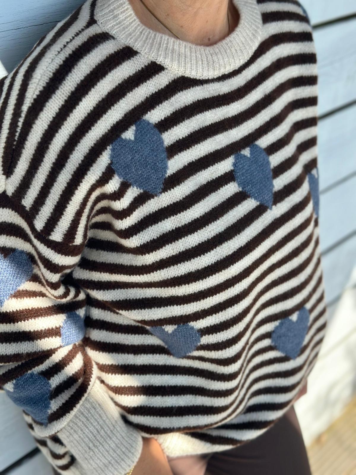 Süßer Onesize Streifenpullover mit HERZI
