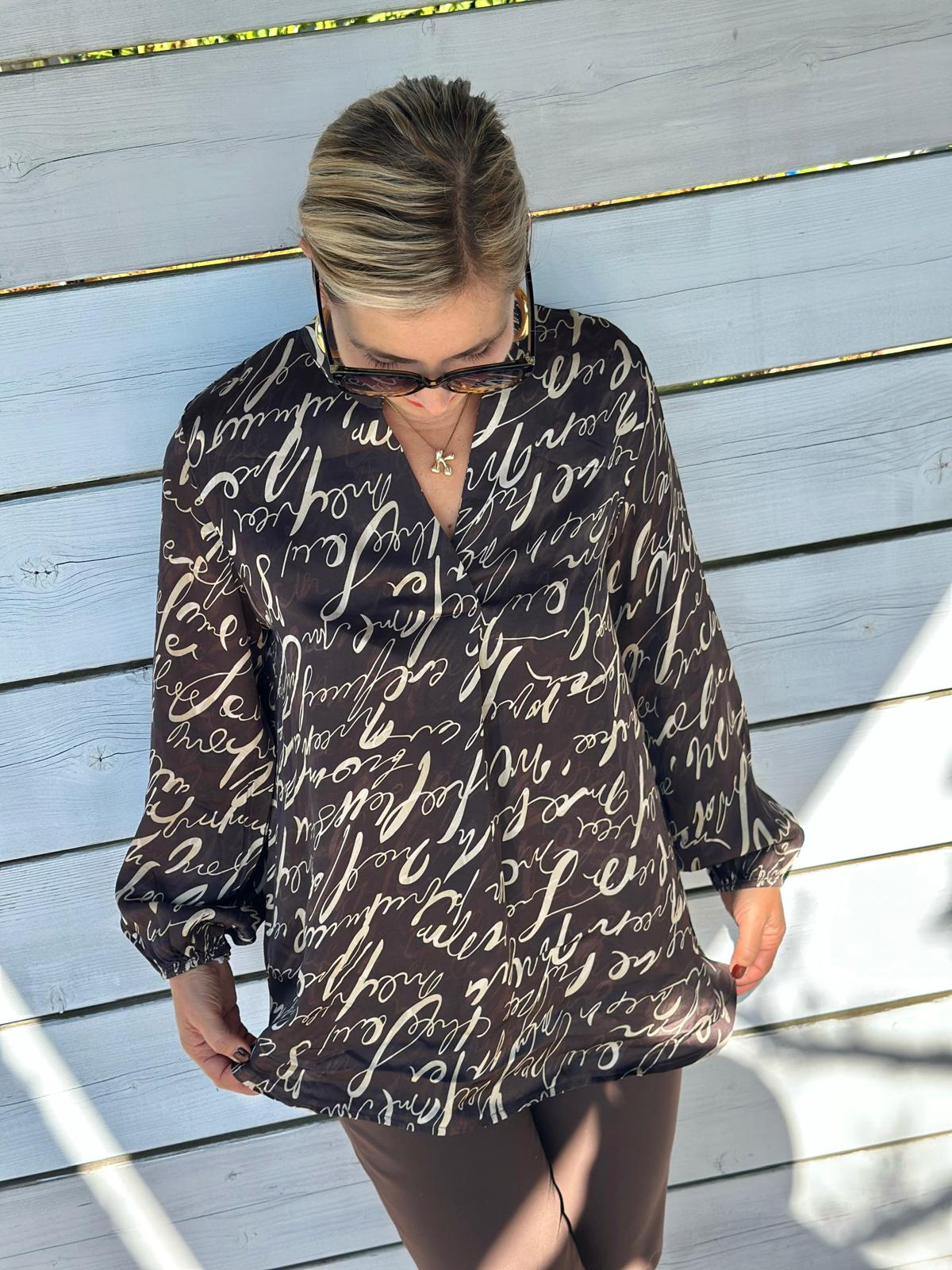 Stylische Onesize Bluse Chocolate