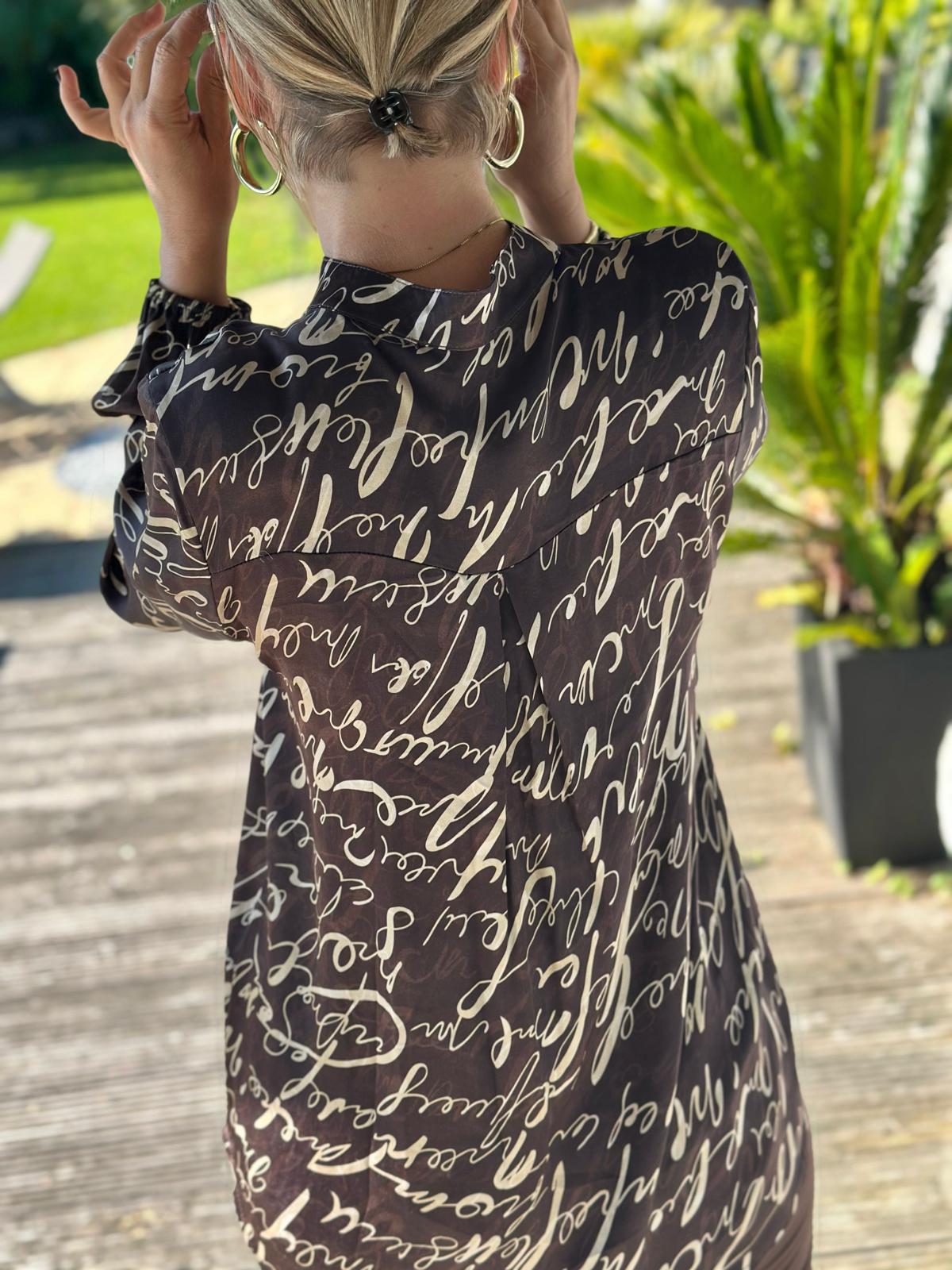 Stylische Onesize Bluse Chocolate