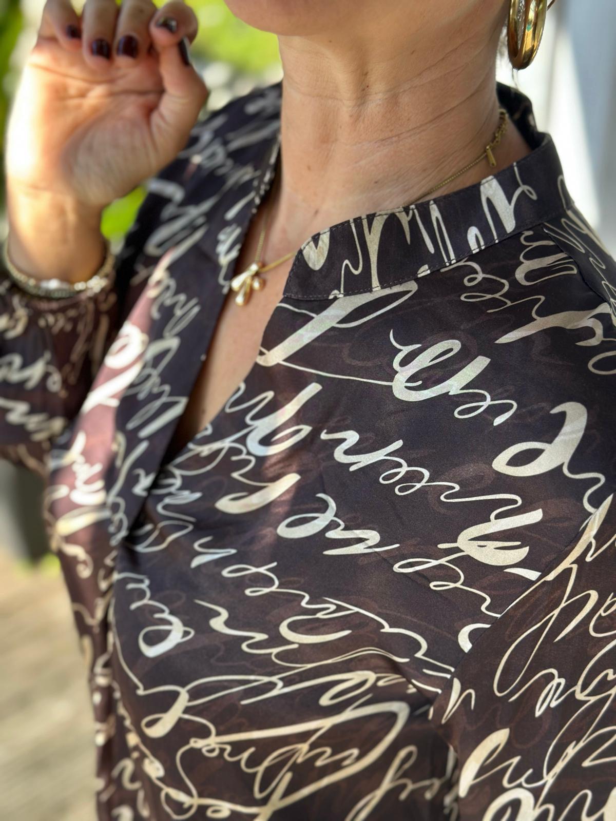 Stylische Onesize Bluse Chocolate