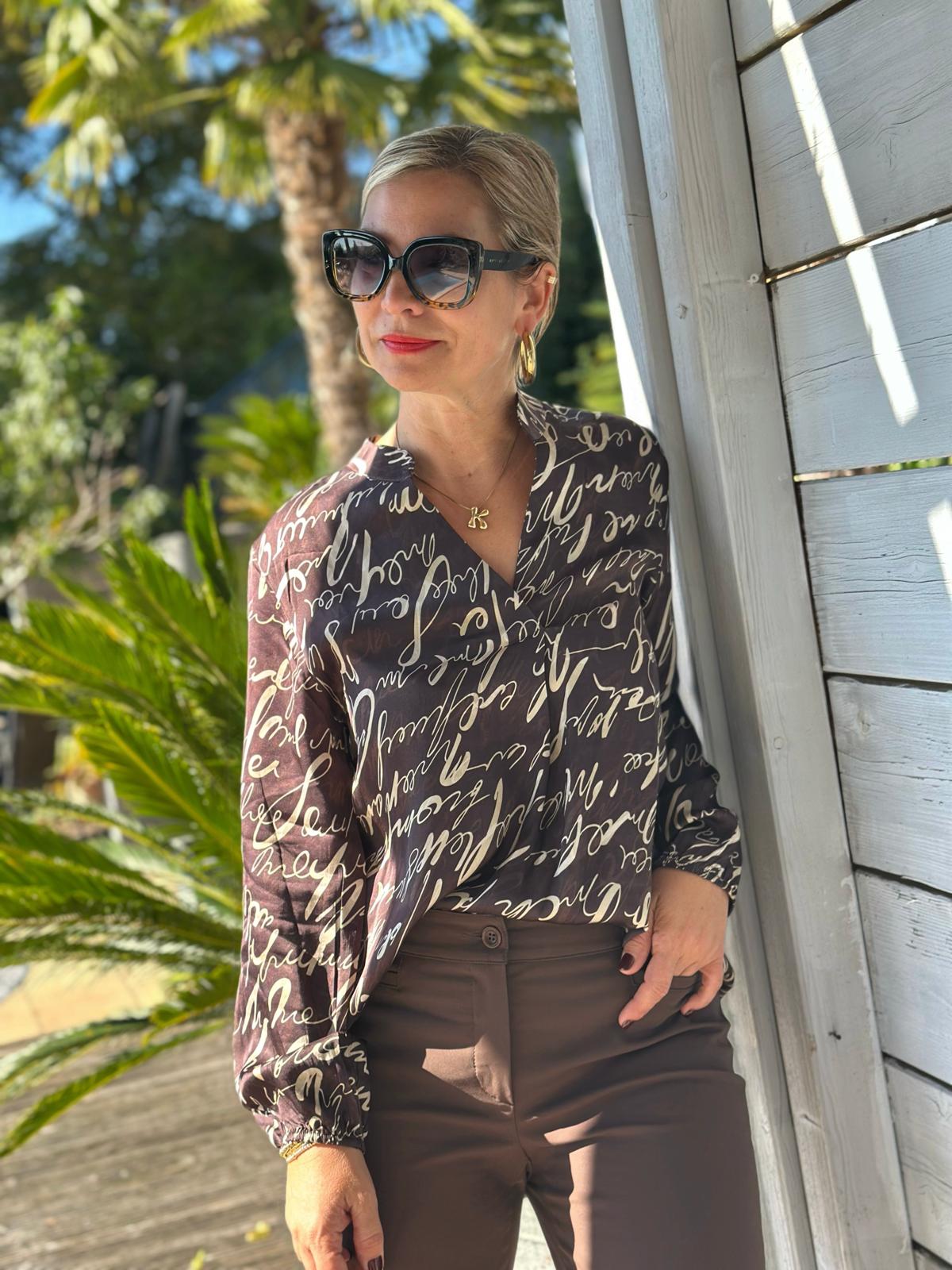 Stylische Onesize Bluse Chocolate