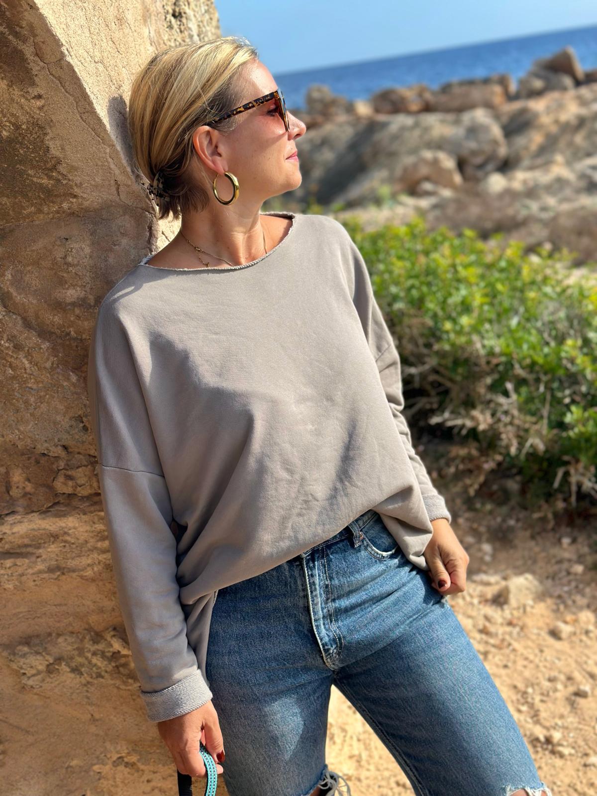 Süßes Herbst Sweatshirt in Taupé