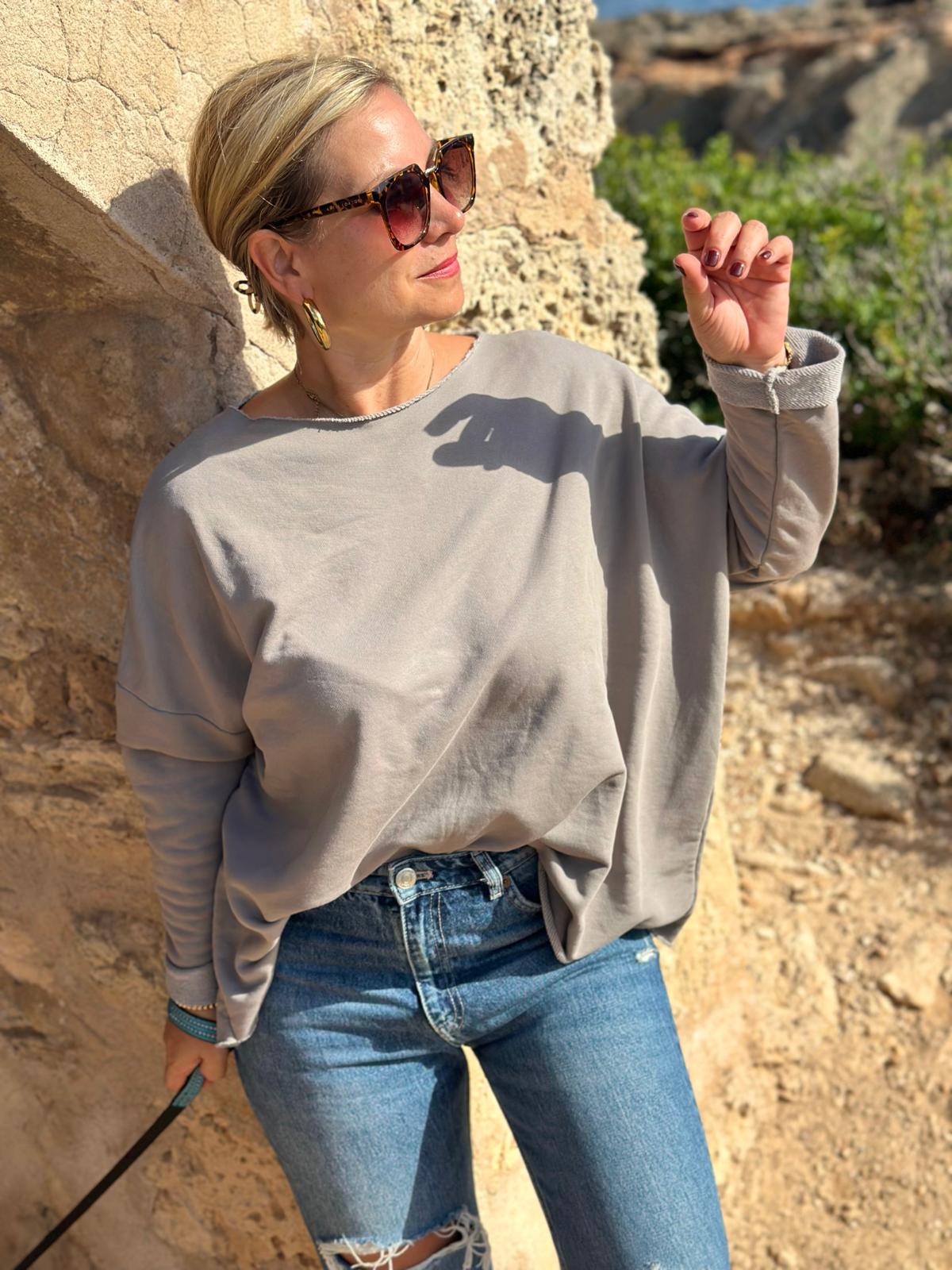 Süßes Herbst Sweatshirt in Taupé