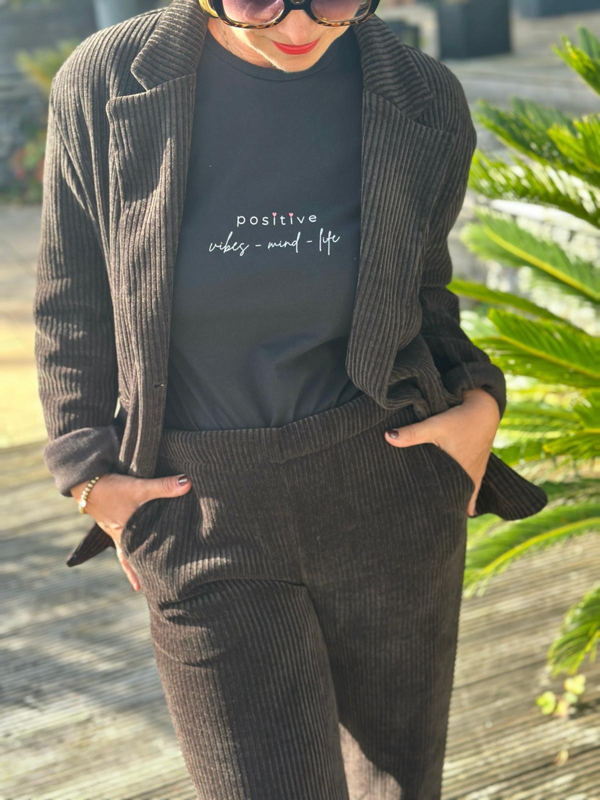 Stylischer Cord Blazer in Chocolate