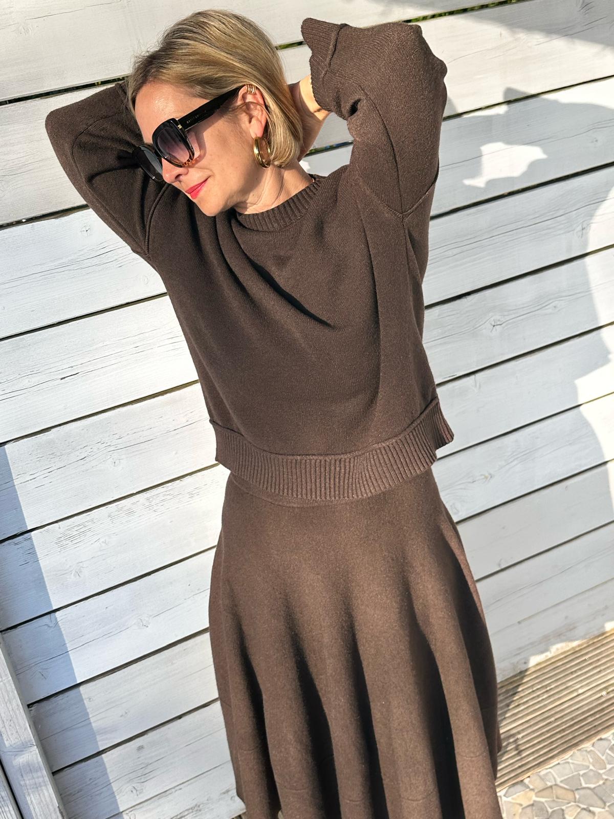 Süßer Onesize Strick-Rock in Chocolate