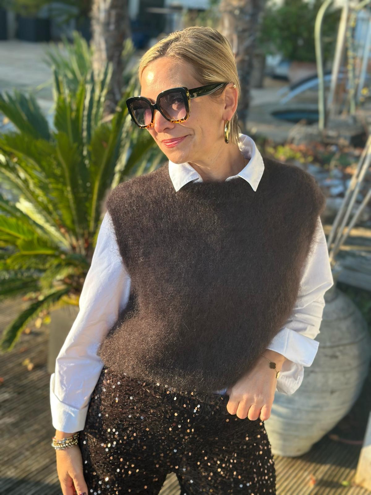 Schicker Mohair Pullunder in Chocolate