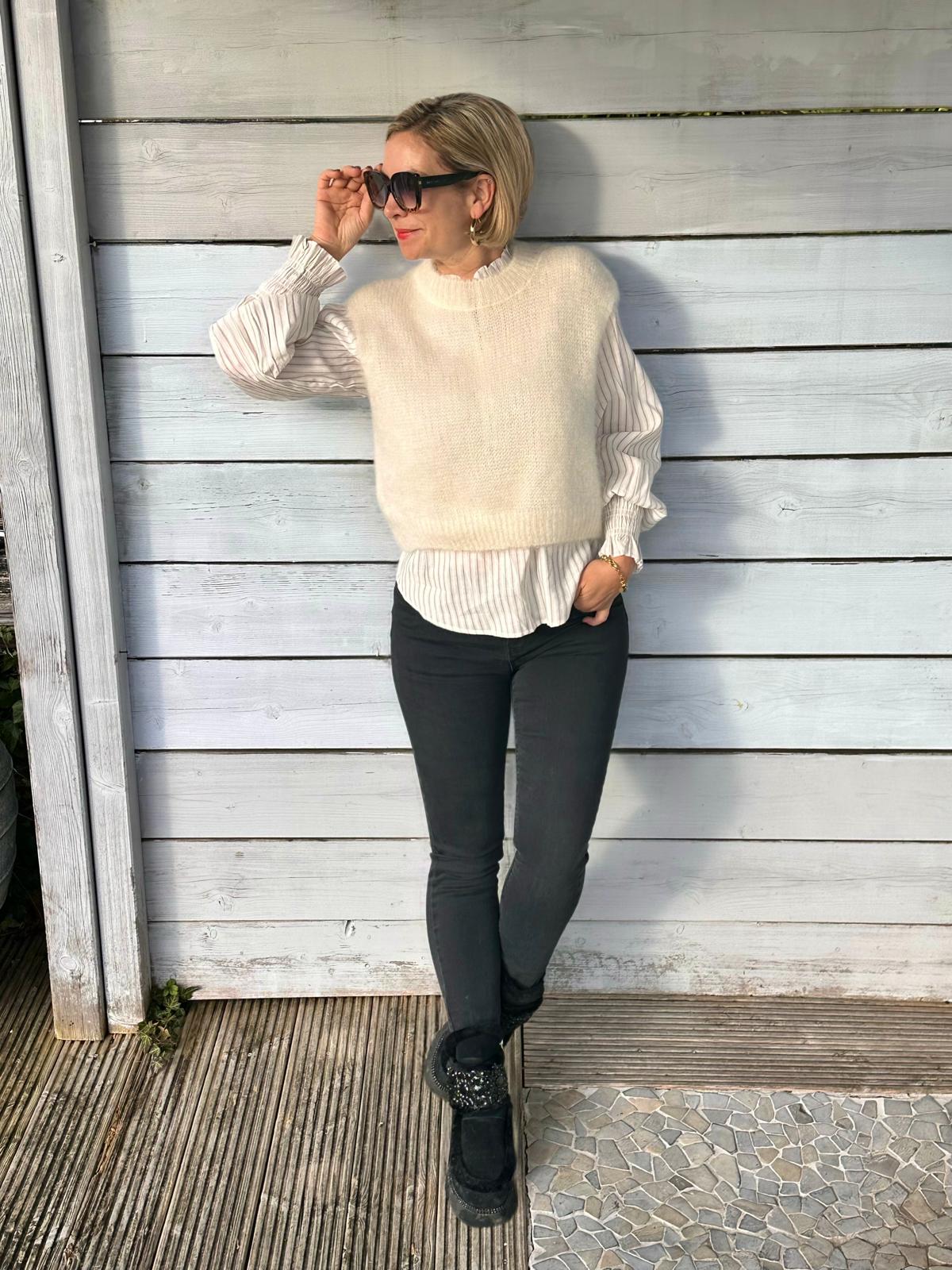 Schicker Mohair Pullunder in Cremé