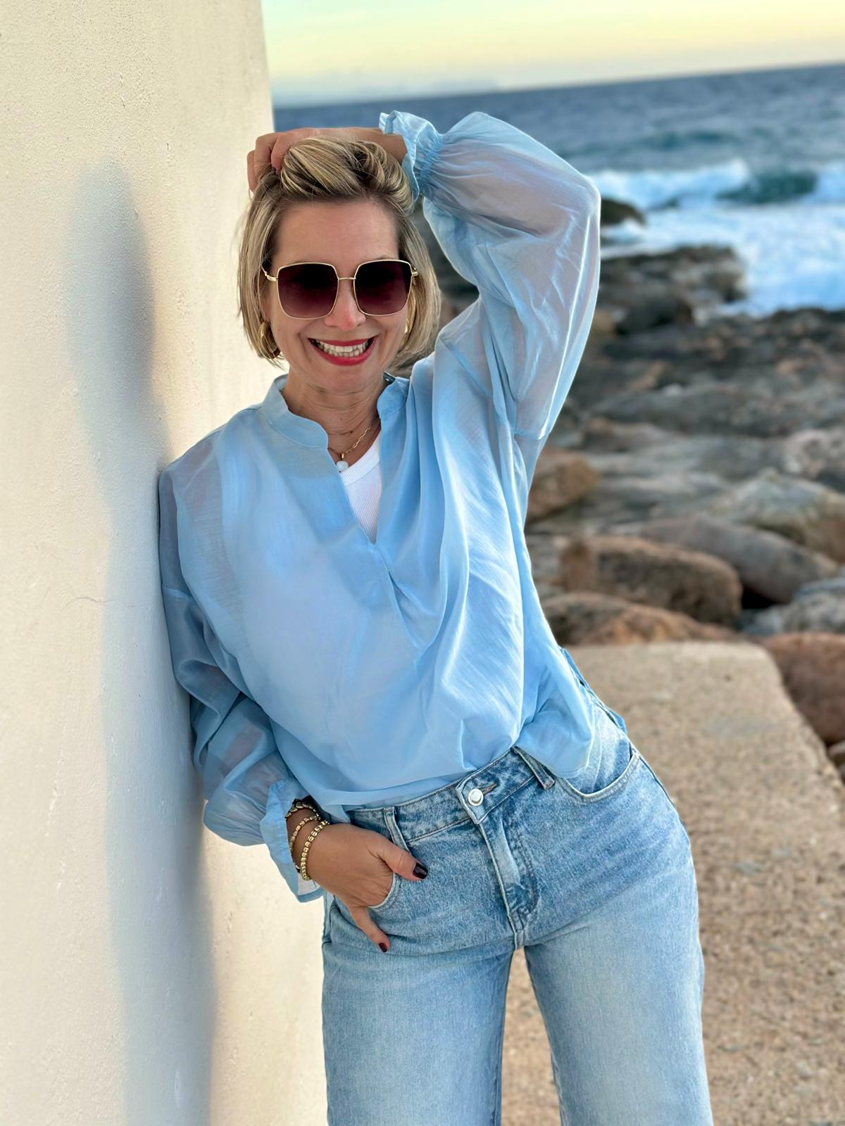 Luftige Chiffonbluse „Ocean Breeze“