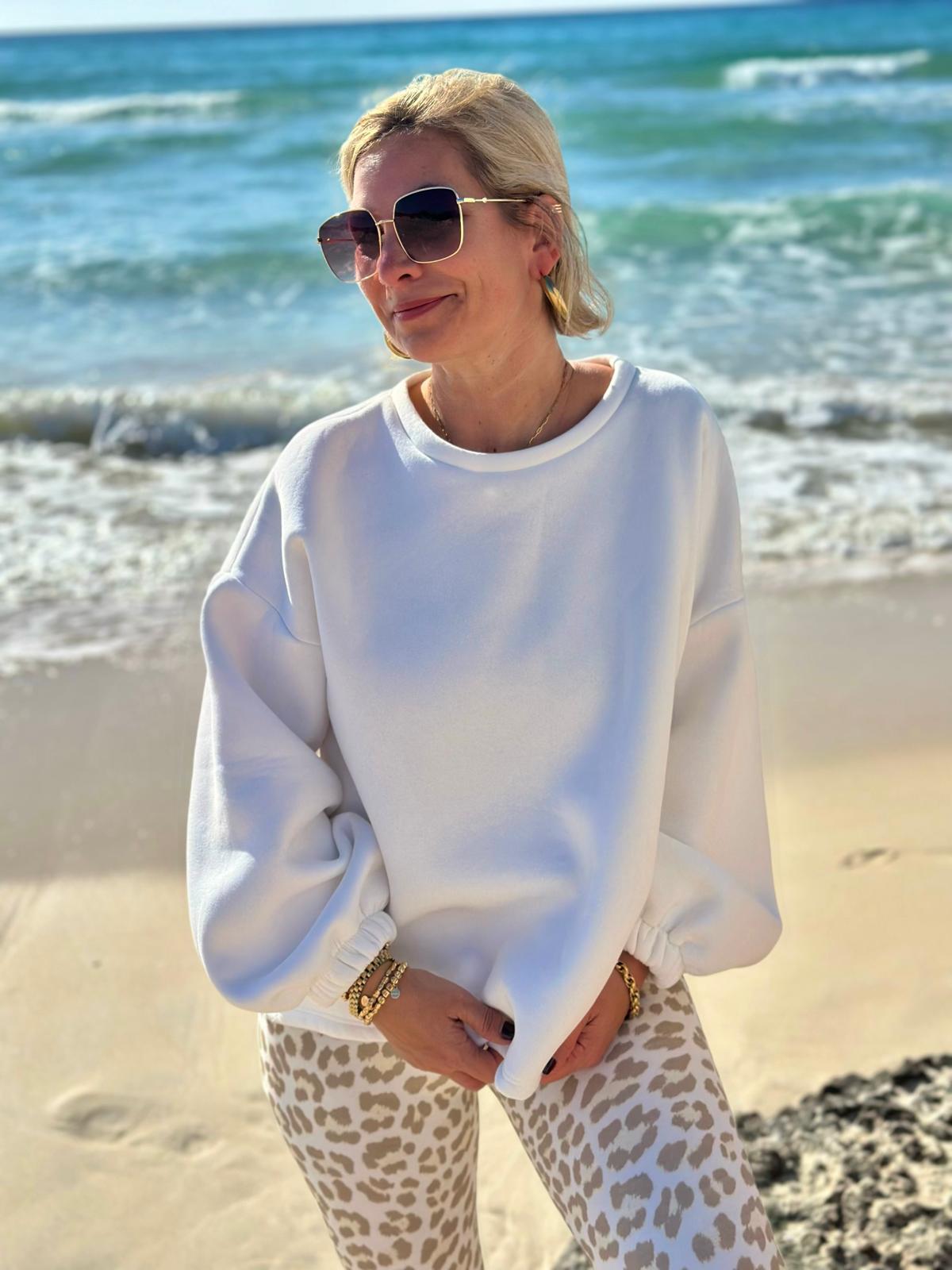 COPINE Sweatshirt mit Backprint – SNOW WHITE