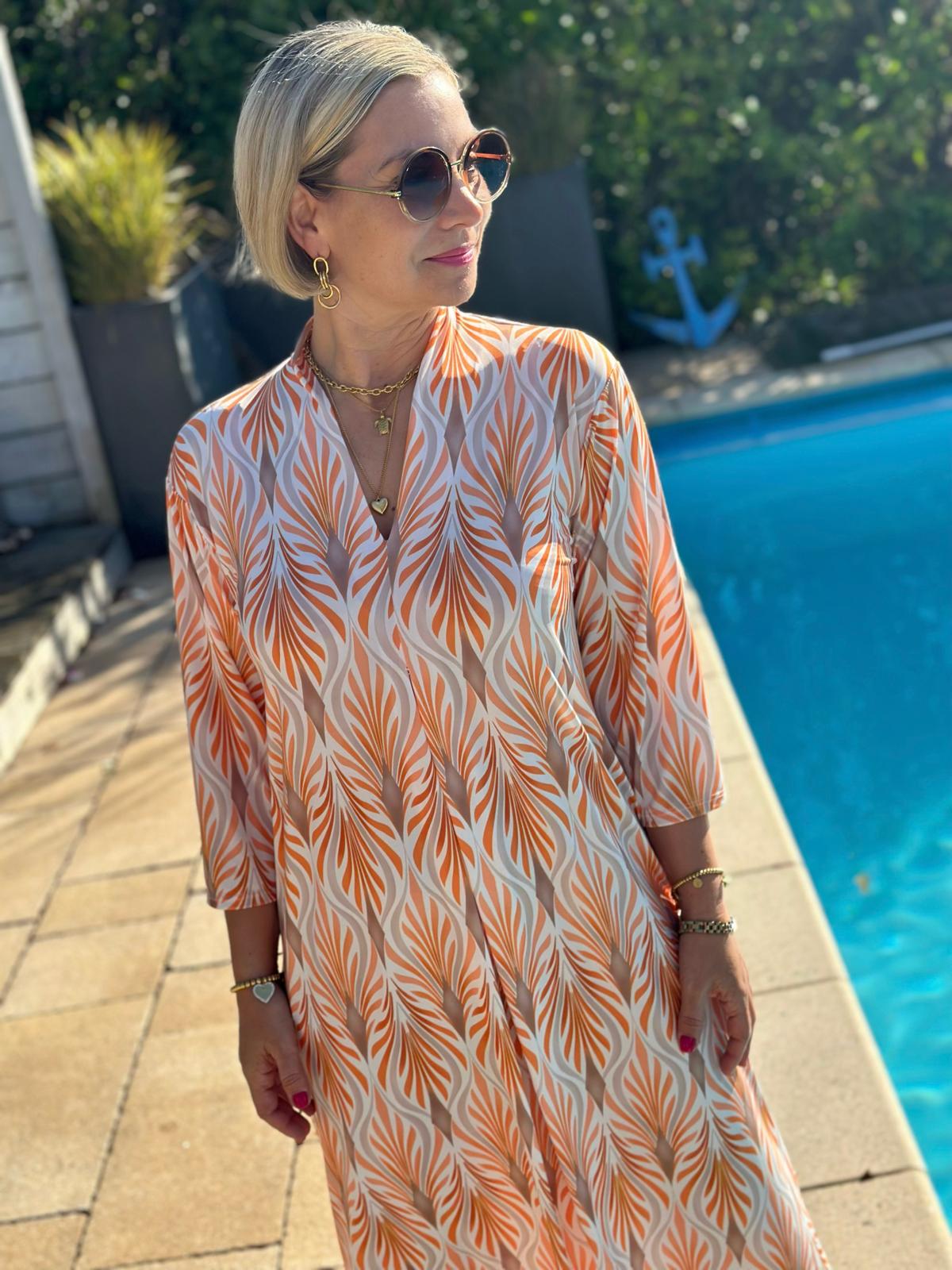 Elegantes Maxi-Kleid „Everyday Chic“ – Mallorca Orange