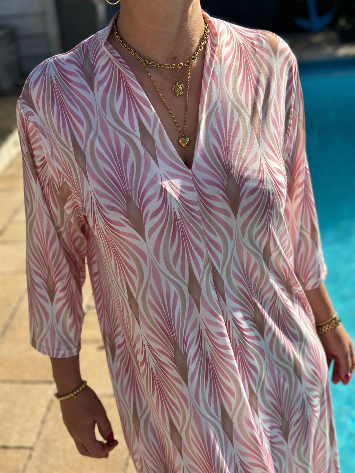 Elegantes Maxi-Kleid „Everyday Chic“ – Rosé Print