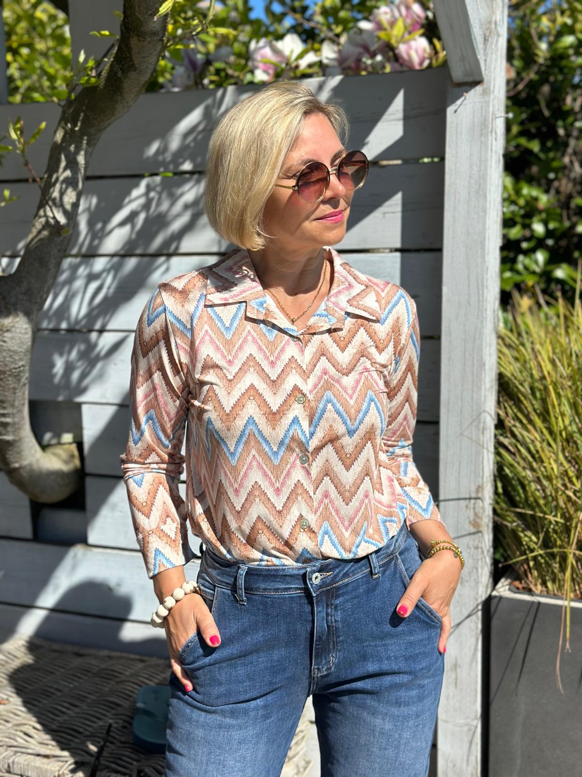 Bluse „ZigZag Love“ – in Braun