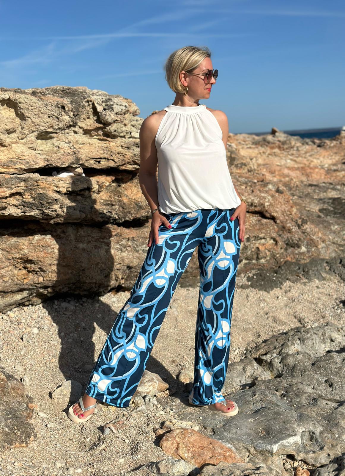 Kofferhose mit Taschen „Blue Lagoon“