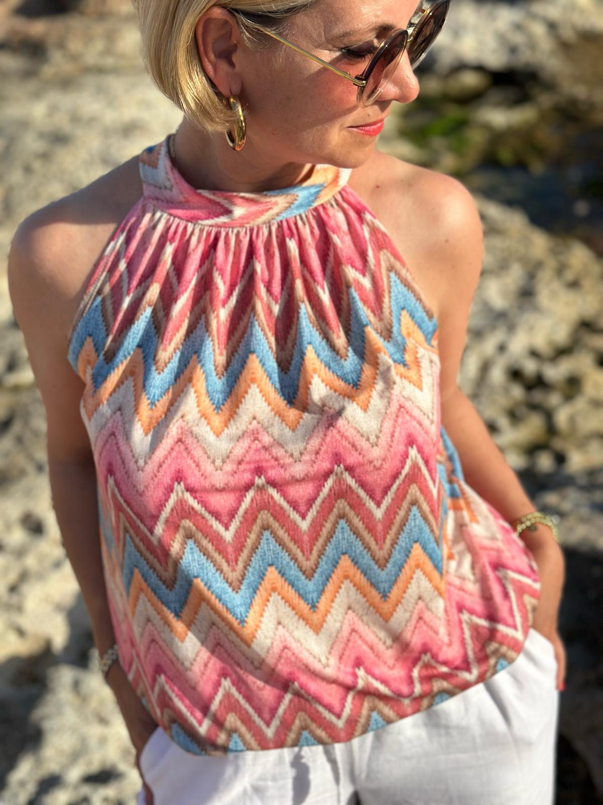 Top „Boho Breeze“ - Cremé/Rosé