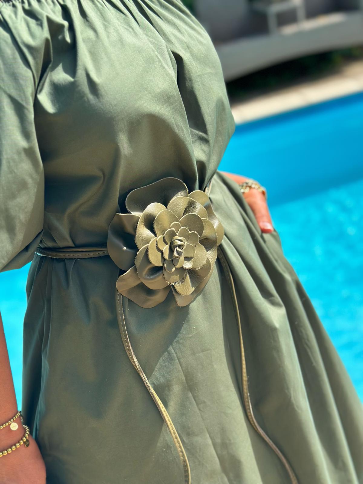 Off-Shoulder Kleid „Bella Verde“ – Grün