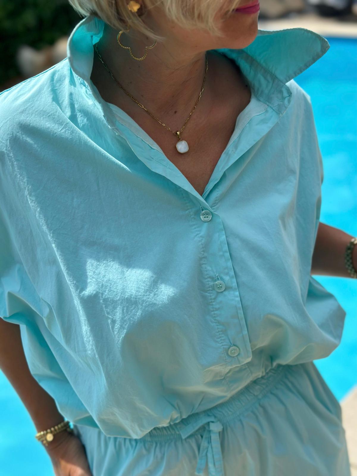 Bluse „Sunny Days“ in Türkis