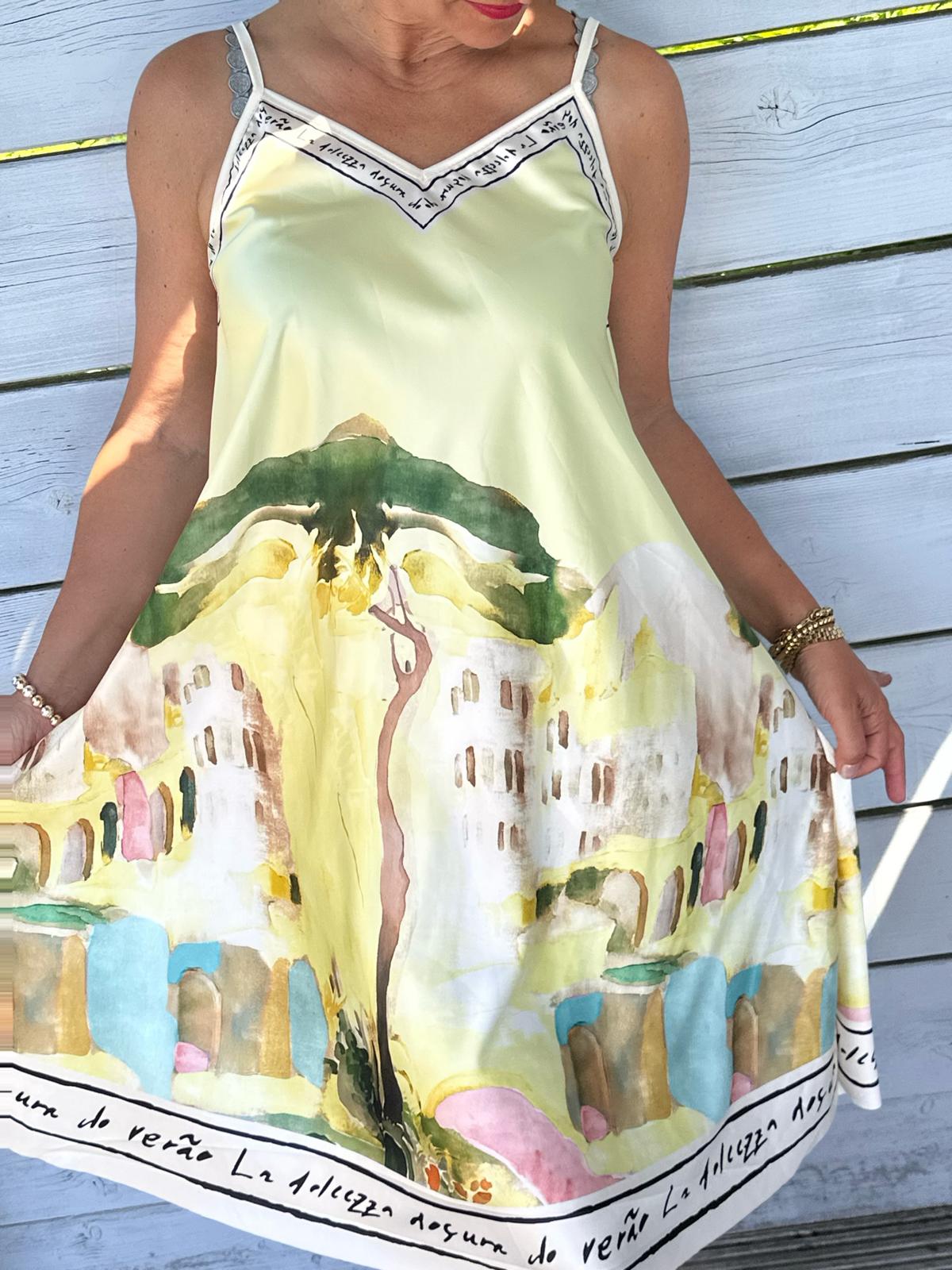 Kurzes Lieblingskleid "Mediterranean Pearl" in Limone