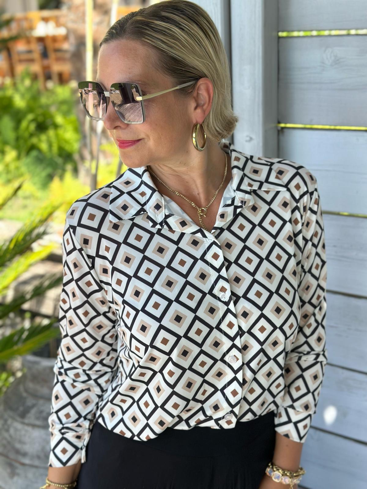 Bluse „Retro Chic“ in Classy Cremé