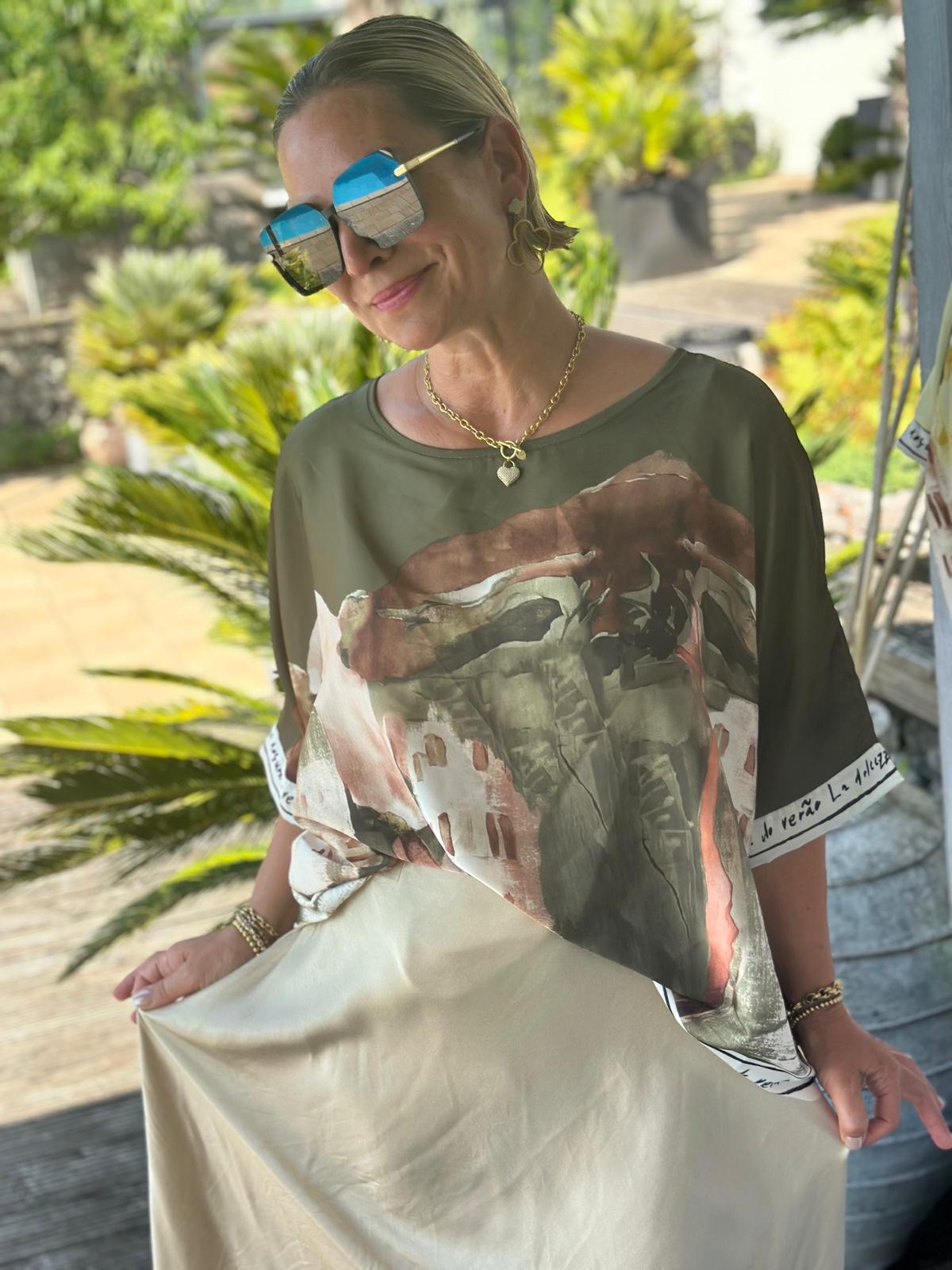 Shirt „Amalfi Dreams“ in Oliv