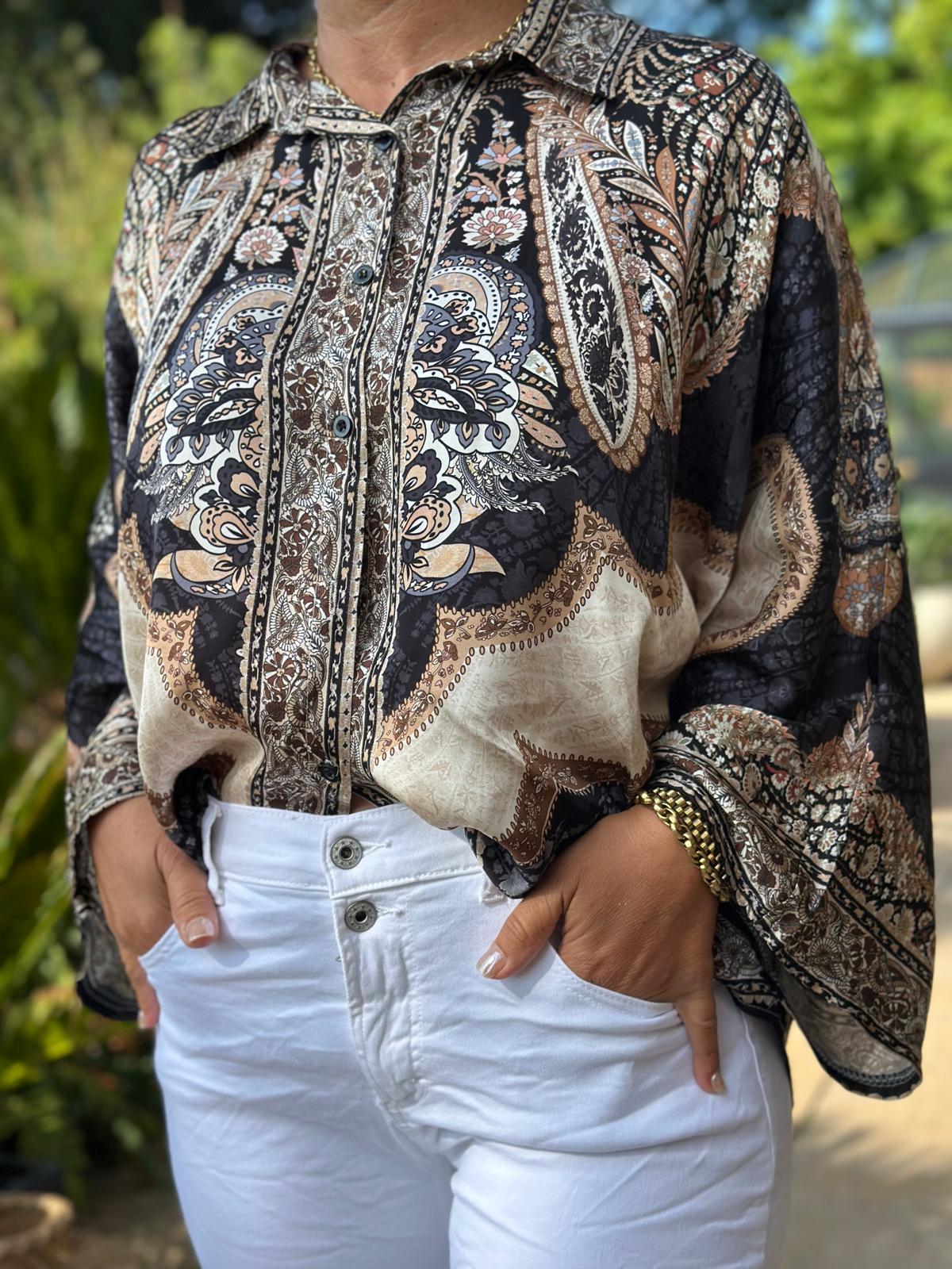 Bluse "Midnight Paisley"