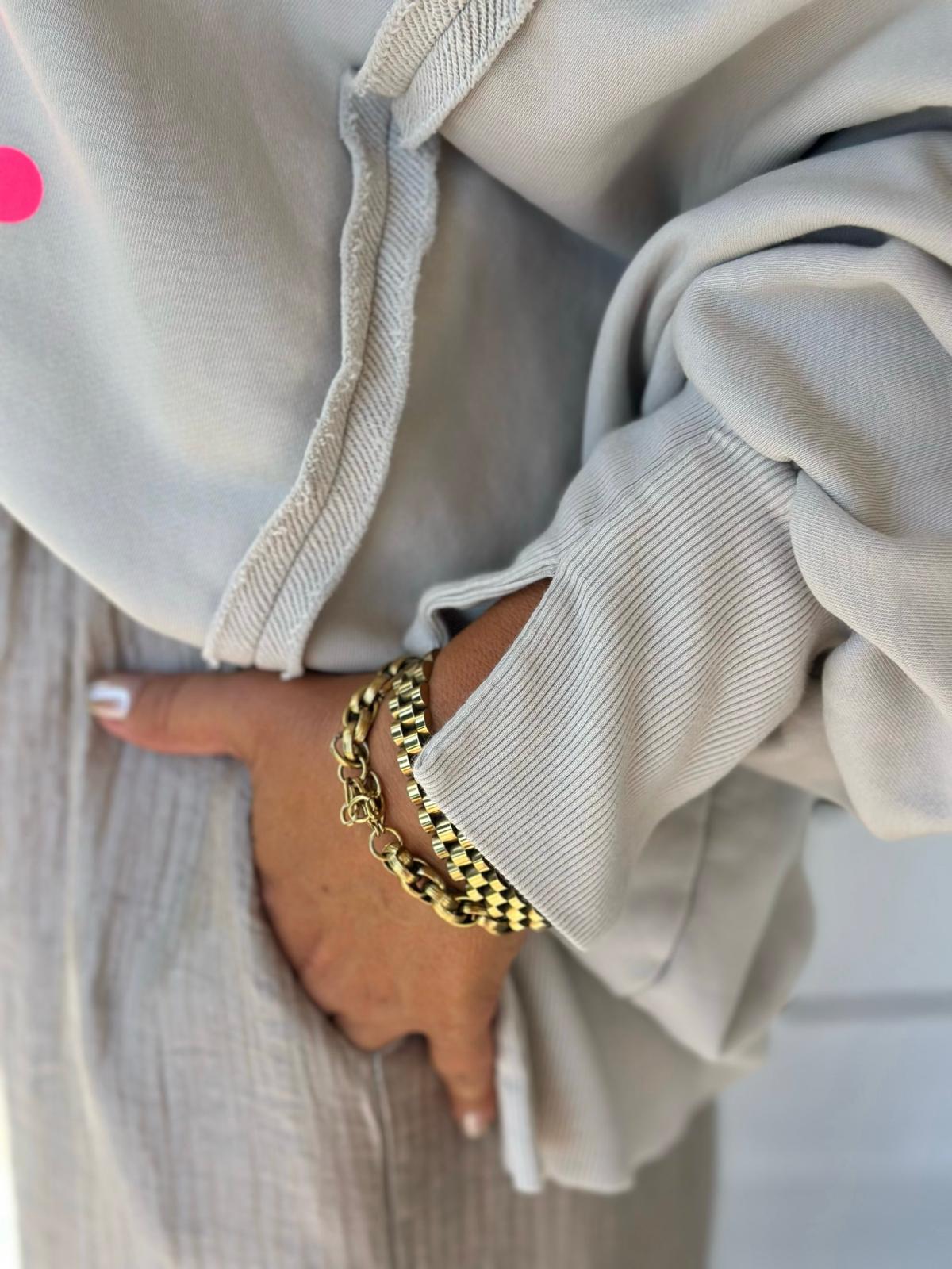 Sweatshirt "LIEB'S" – Beige