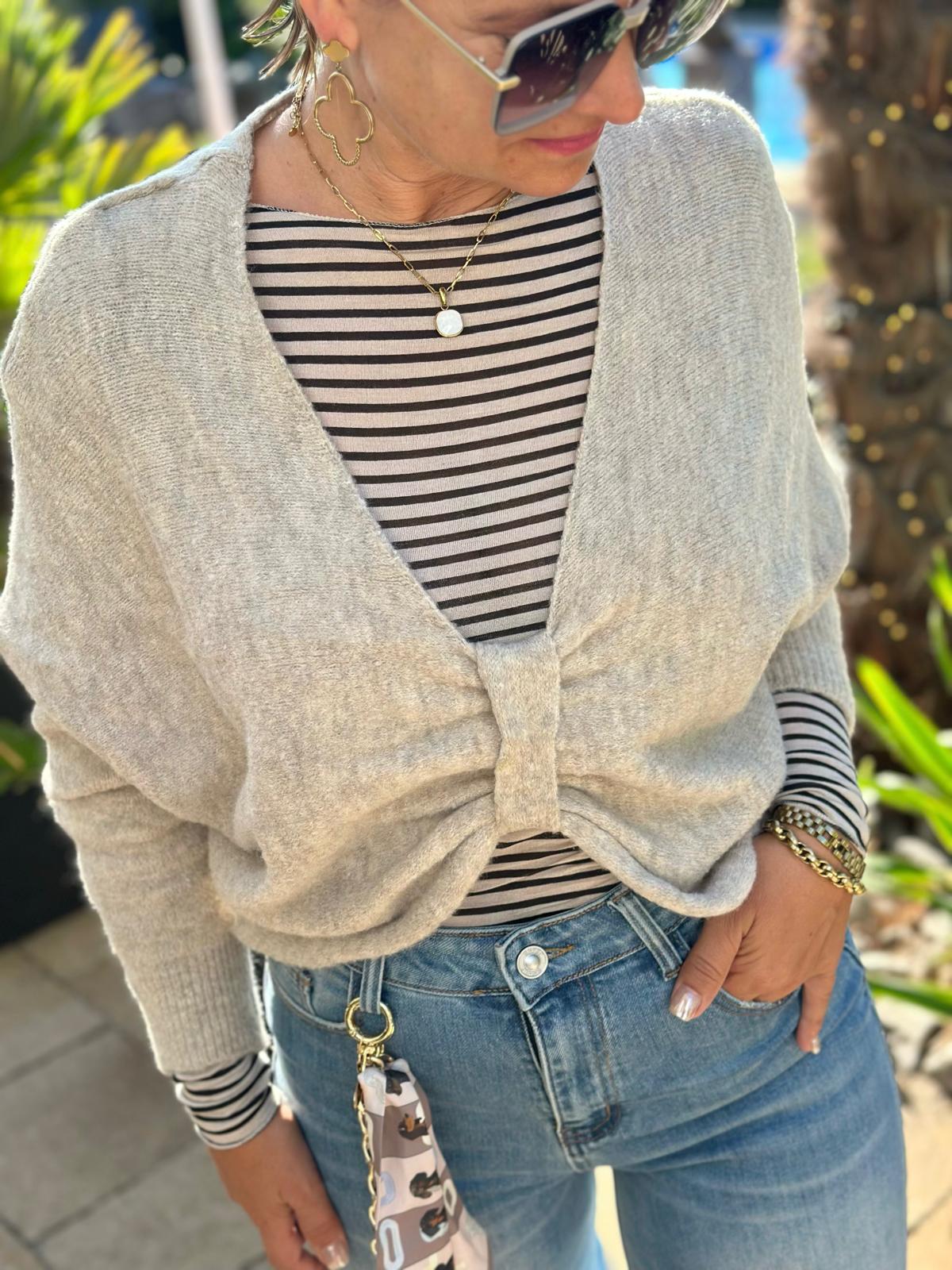 Sweet Bow Strickpullover – Light Cremé