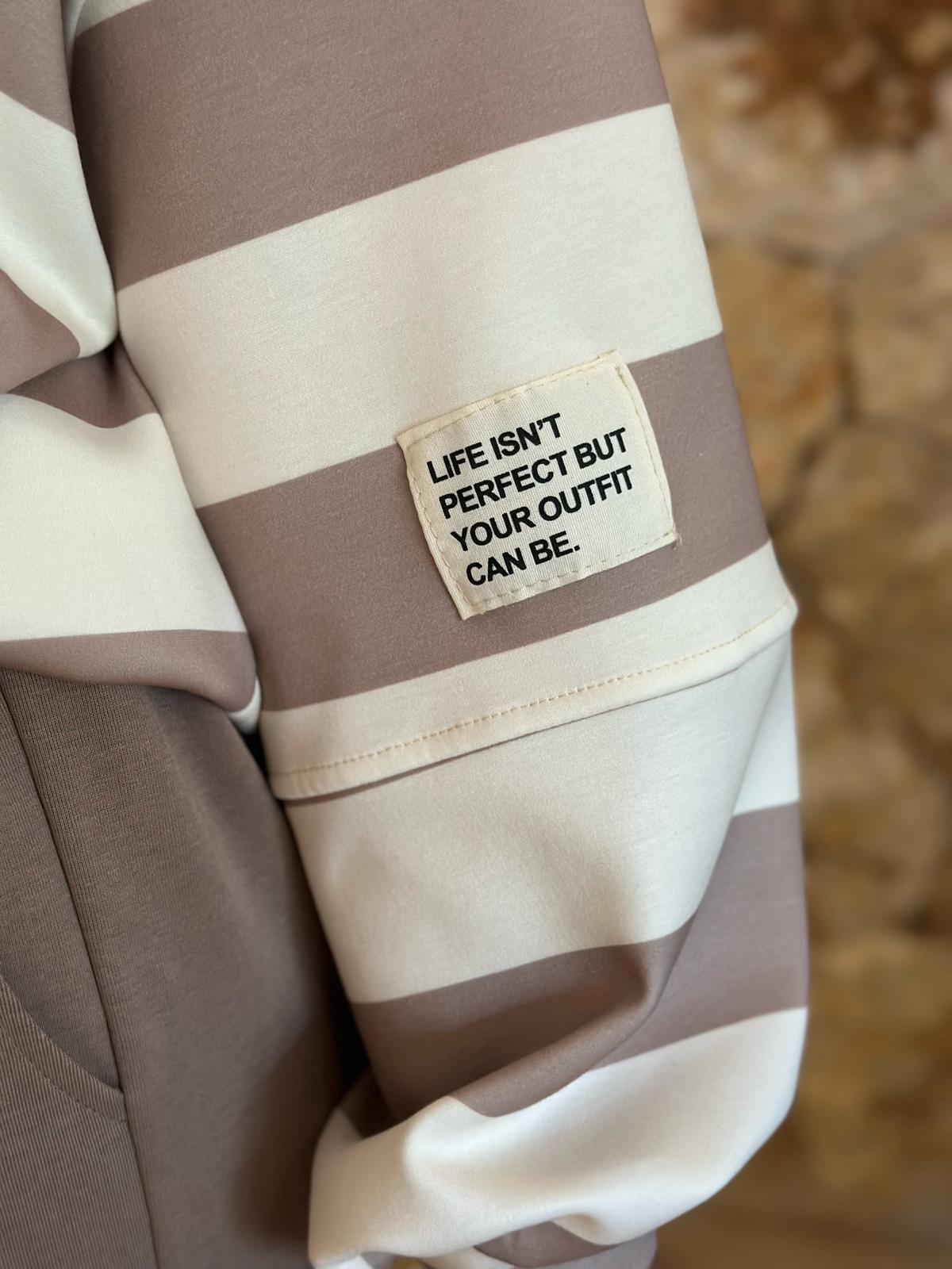 PERFECT STRIPE Pullover – Sand/Creme