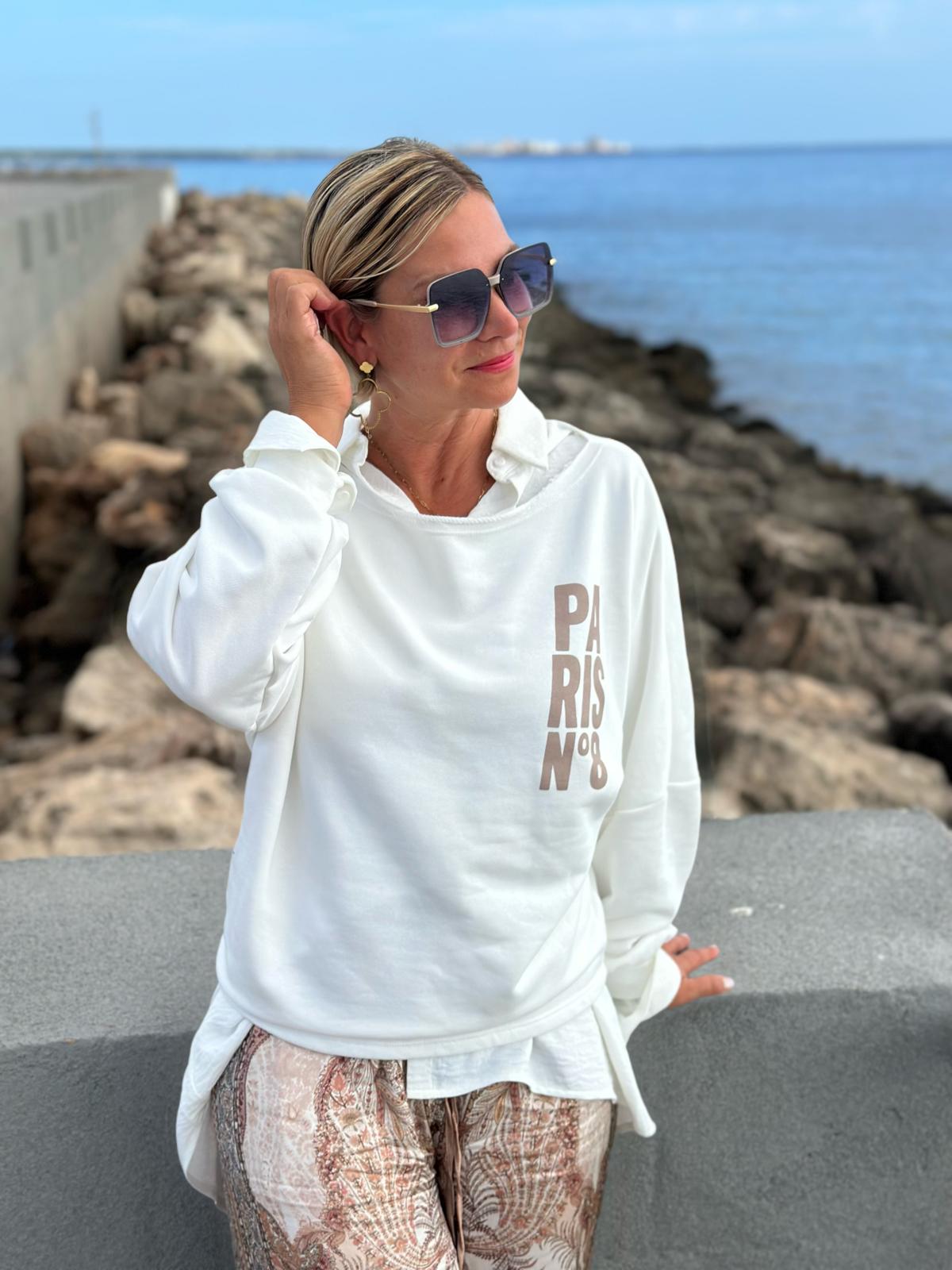 PARIS N°8 Sweater – Weiss