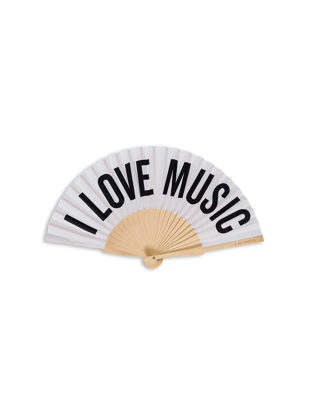 Be Famous Handfächer inclusive Handykette I LOVE MUSIC