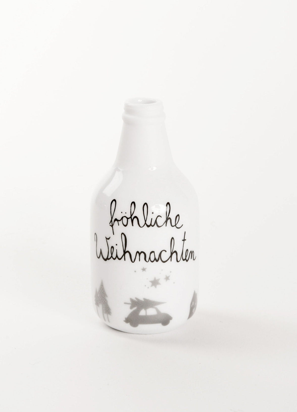 Mini Winter Flaschenvase - Fröhliche Weihnachten