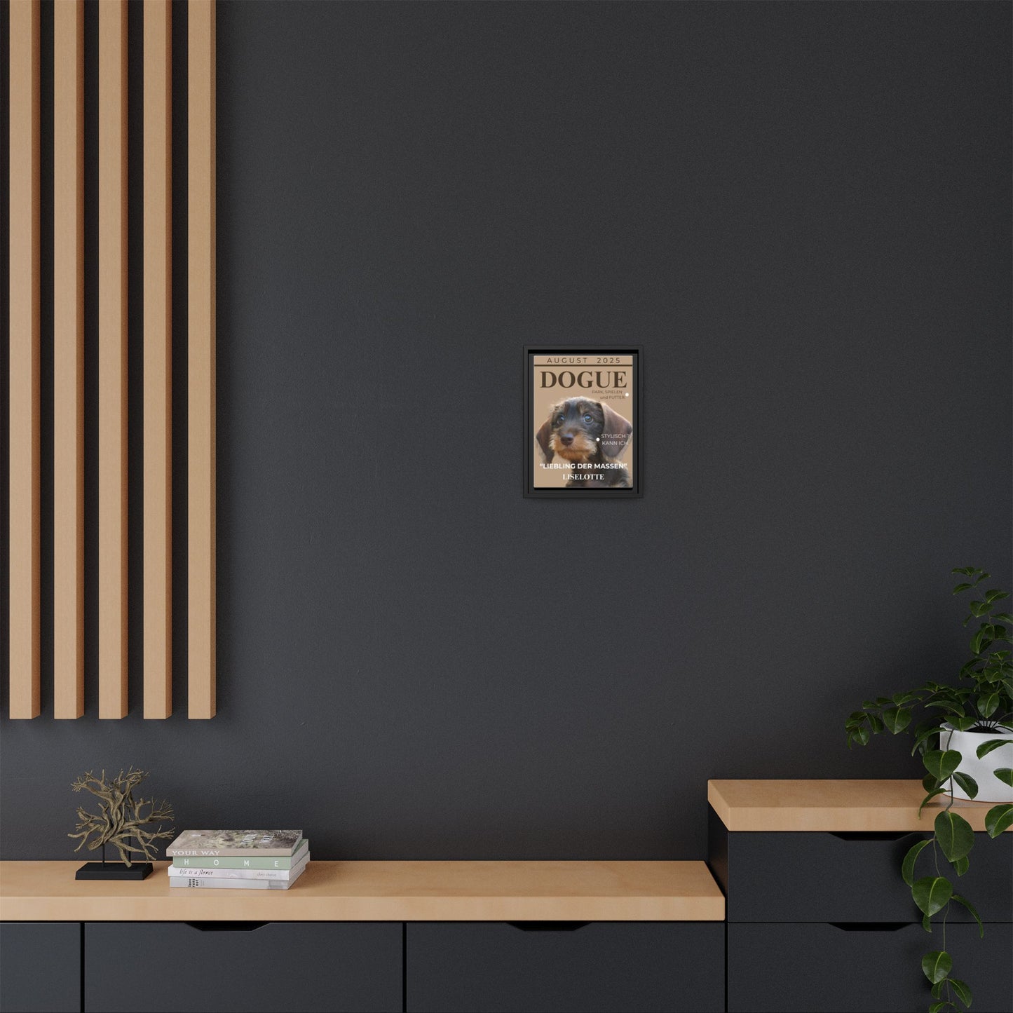 KIRSTENS "DOGUE" Bild mit Rahmen zum personalisieren (Chocolate Brown)
