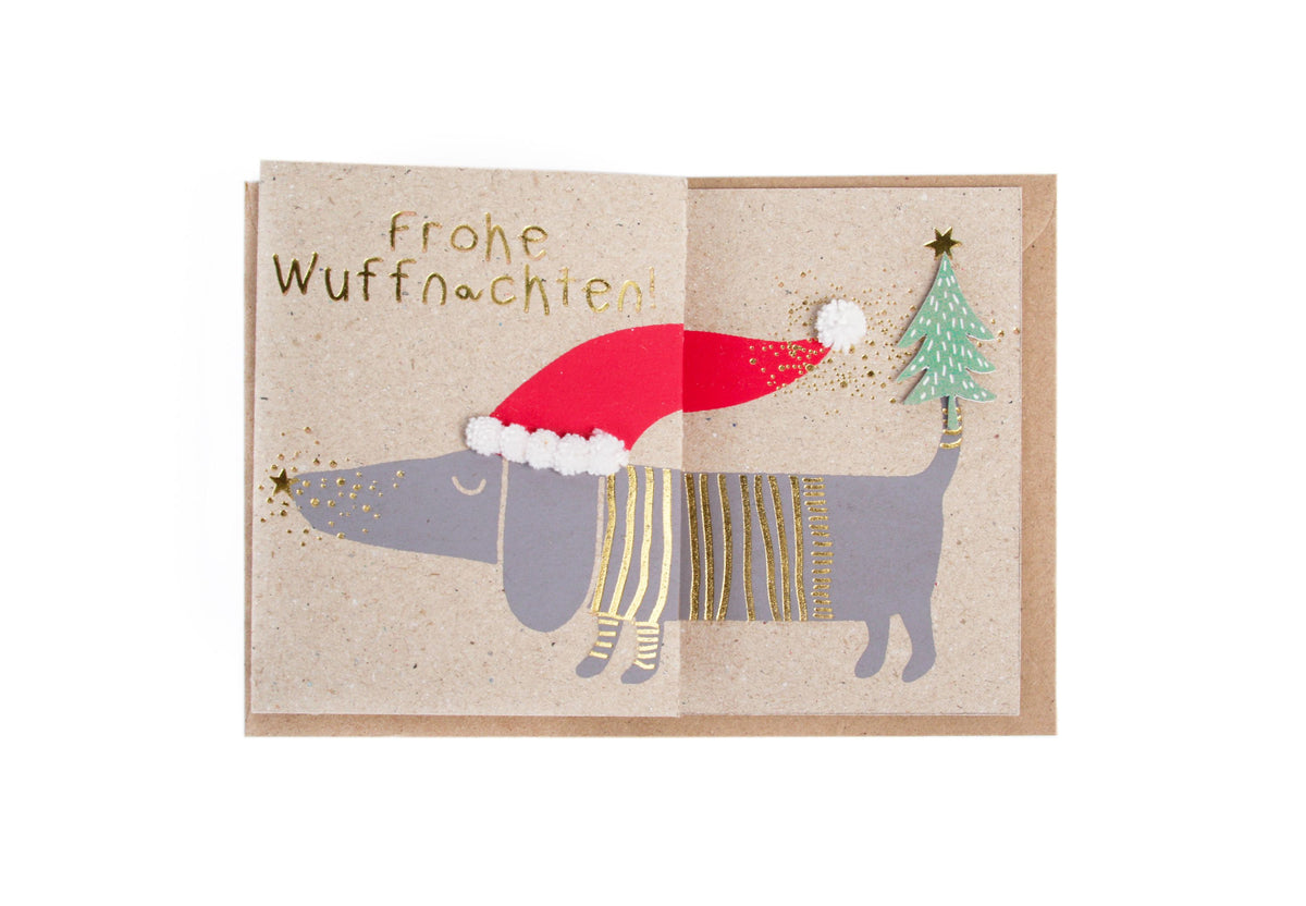 Winterdackelkarte - Frohe Wuffnachthen!