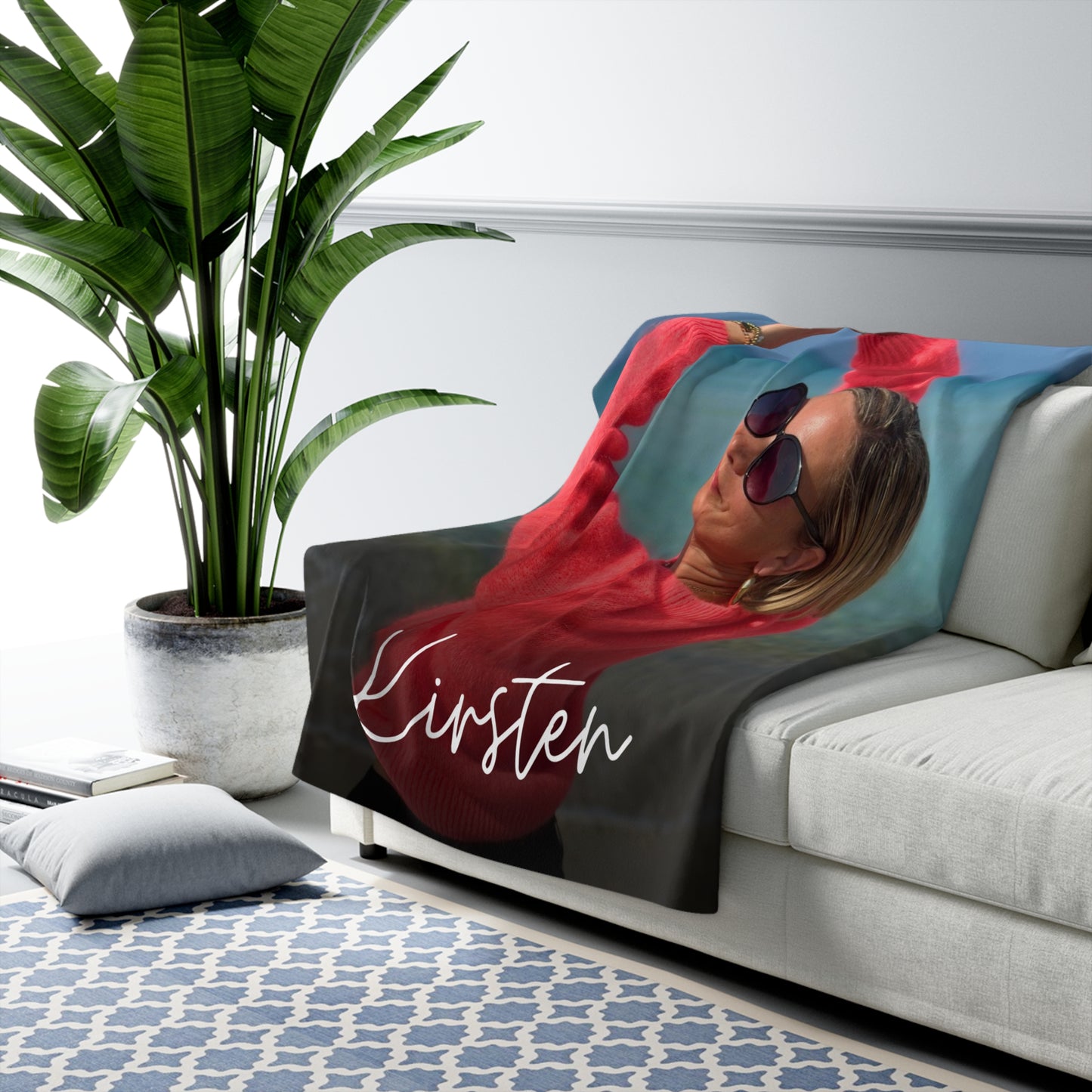 KIRSTEN PERSÖNLICH Decke "DU", lade Dein Bild hoch und wähle Deinen Namen!