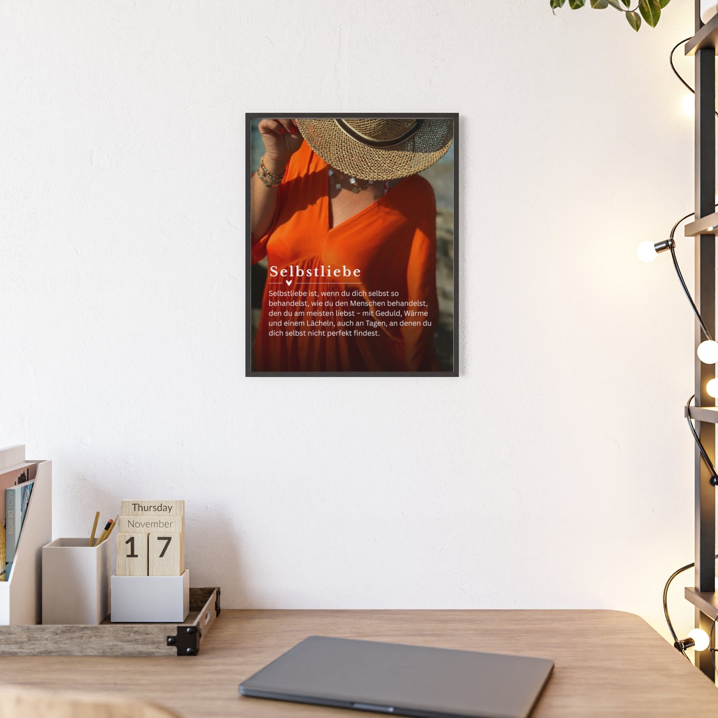 KIRSTEN PERSÖNLICH Bild mit Rahmen "SELBSTLIEBE", lade Dein eigenes Bild hoch!