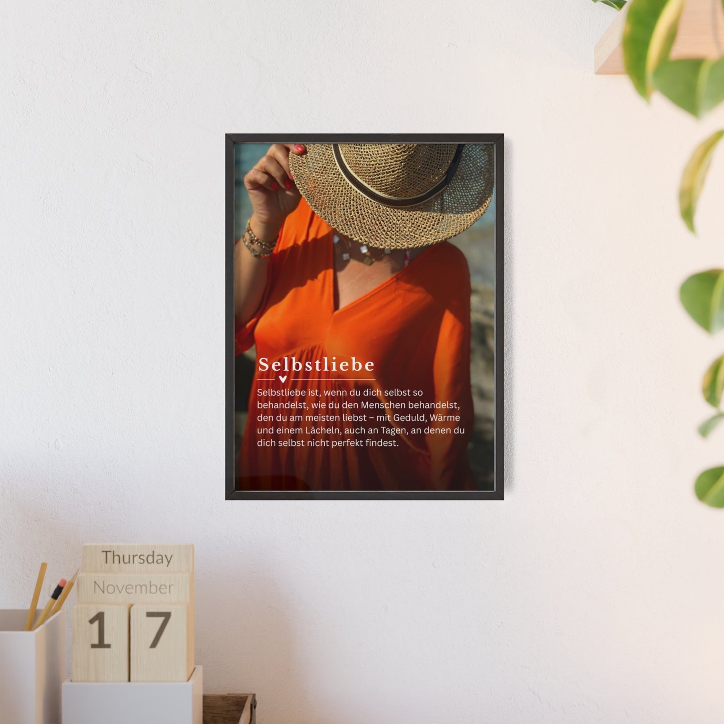KIRSTEN PERSÖNLICH Bild mit Rahmen "SELBSTLIEBE", lade Dein eigenes Bild hoch!