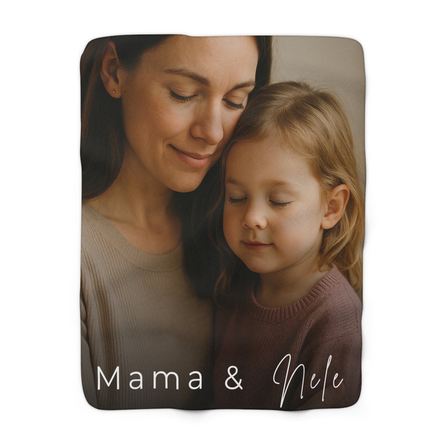 KIRSTEN PERSÖNLICH Decke "Mama und Kind", lade Dein Bild hoch und wähle Deinen Namen!