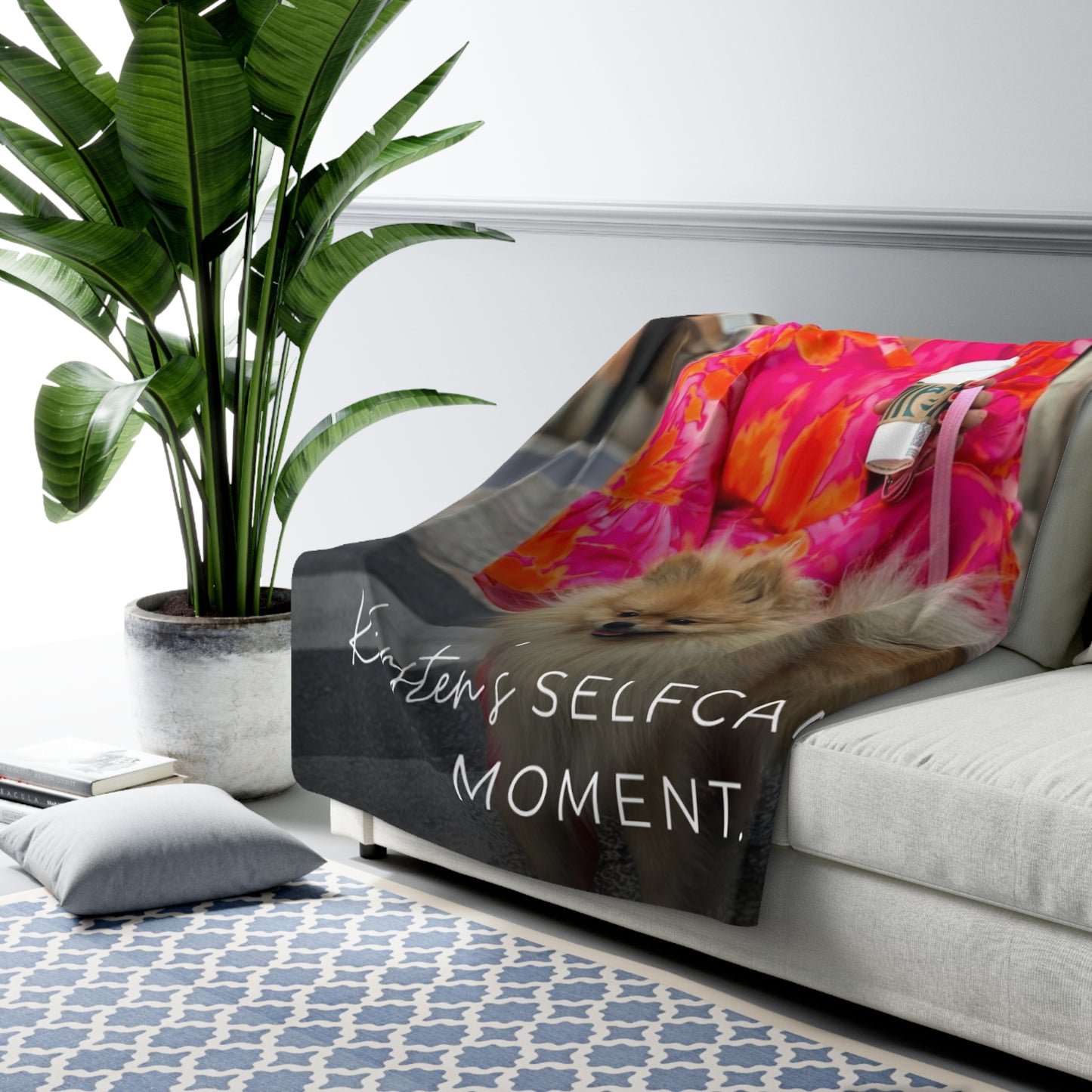 KIRSTEN PERSÖNLICH Decke "Selfcare Moment", lade Dein Bild und Deinen Namen hoch!