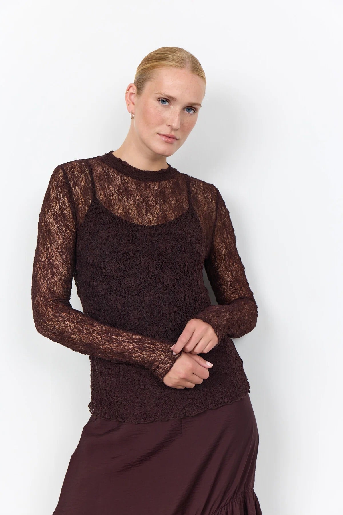 SC-JABINA 1 BLUSE - DUNKLE PFLAUME