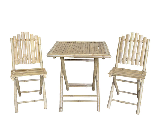 Lyon Garten Set m. 2 Stühlen und 1 Tisch Bambus