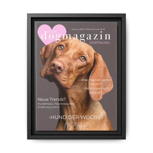 KIRSTENS "dogmagazin" Bild mit Rahmen zum personalisieren