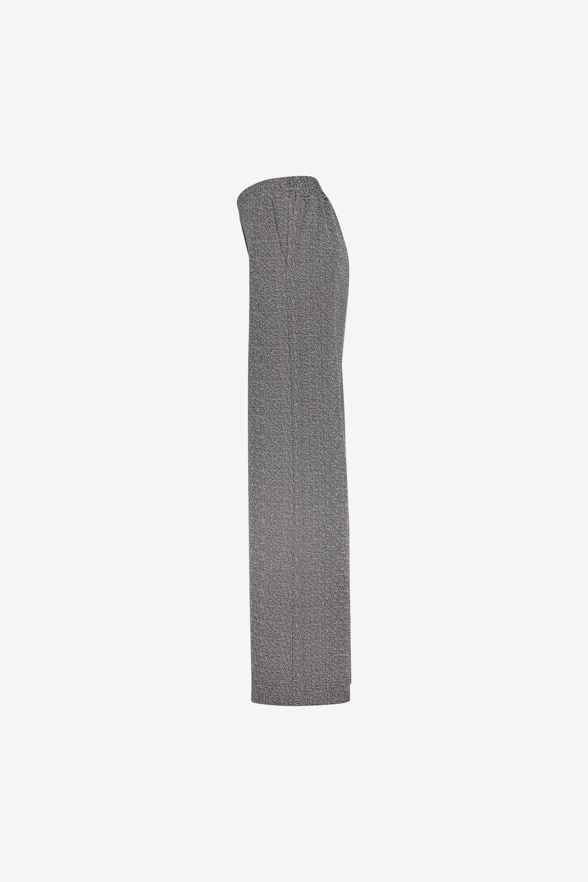 Herringbone Drapé Hose - Black/Off White
