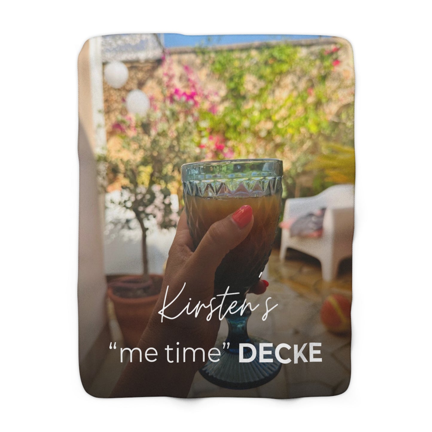 KIRSTEN PERSÖNLICH Decke "me time", lade Dein Bild und Deinen Namen hoch!