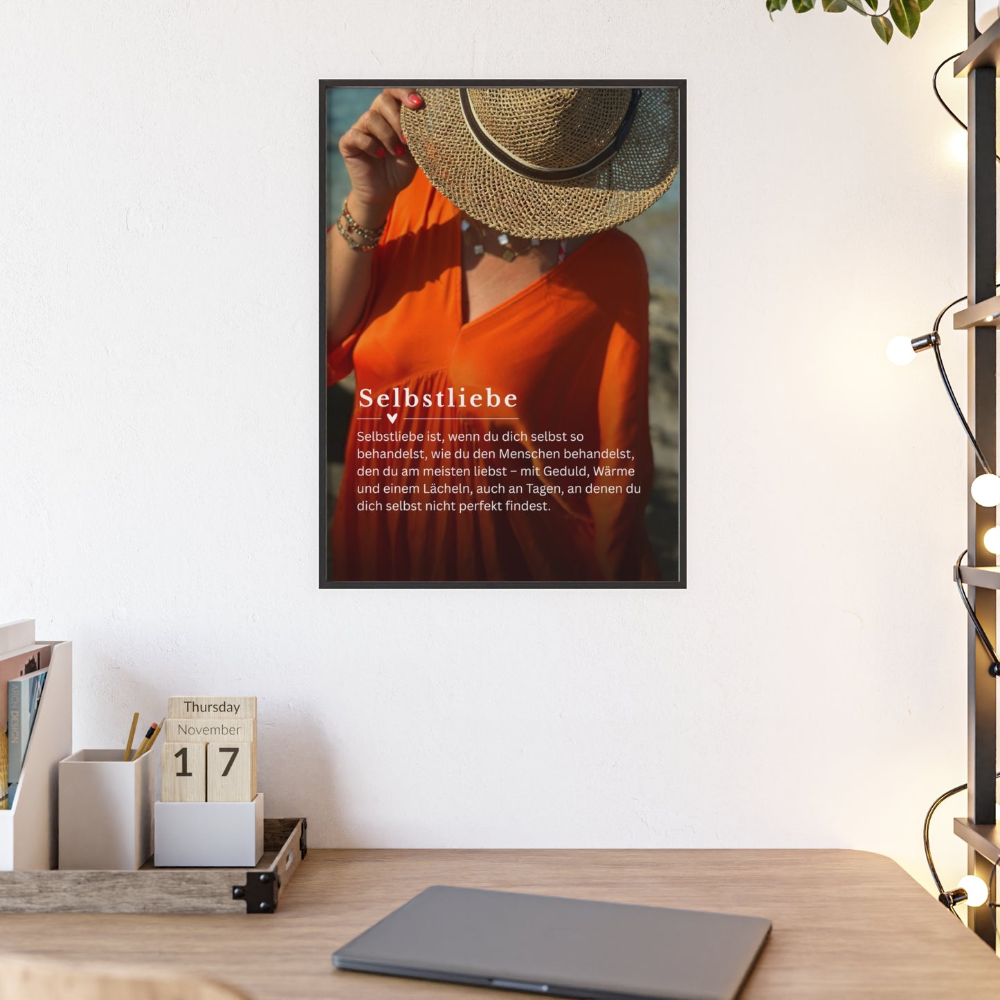 KIRSTEN PERSÖNLICH Bild mit Rahmen "SELBSTLIEBE", lade Dein eigenes Bild hoch!