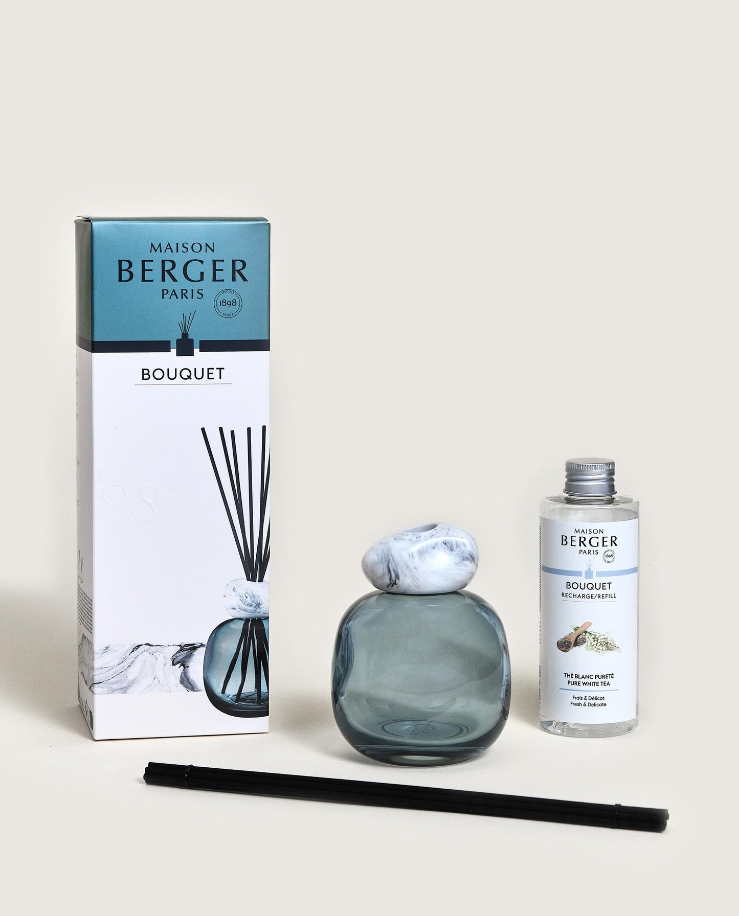 Raumduft Diffuser Mineral Blau/Weiß - Aromatischer Weißer Tee