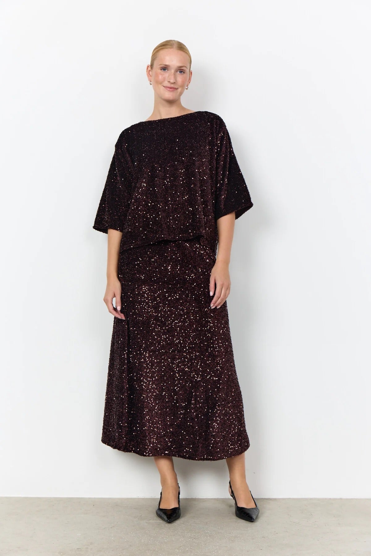 SC-JASLEEN 1 BLUSE - DUNKLE PFLAUME